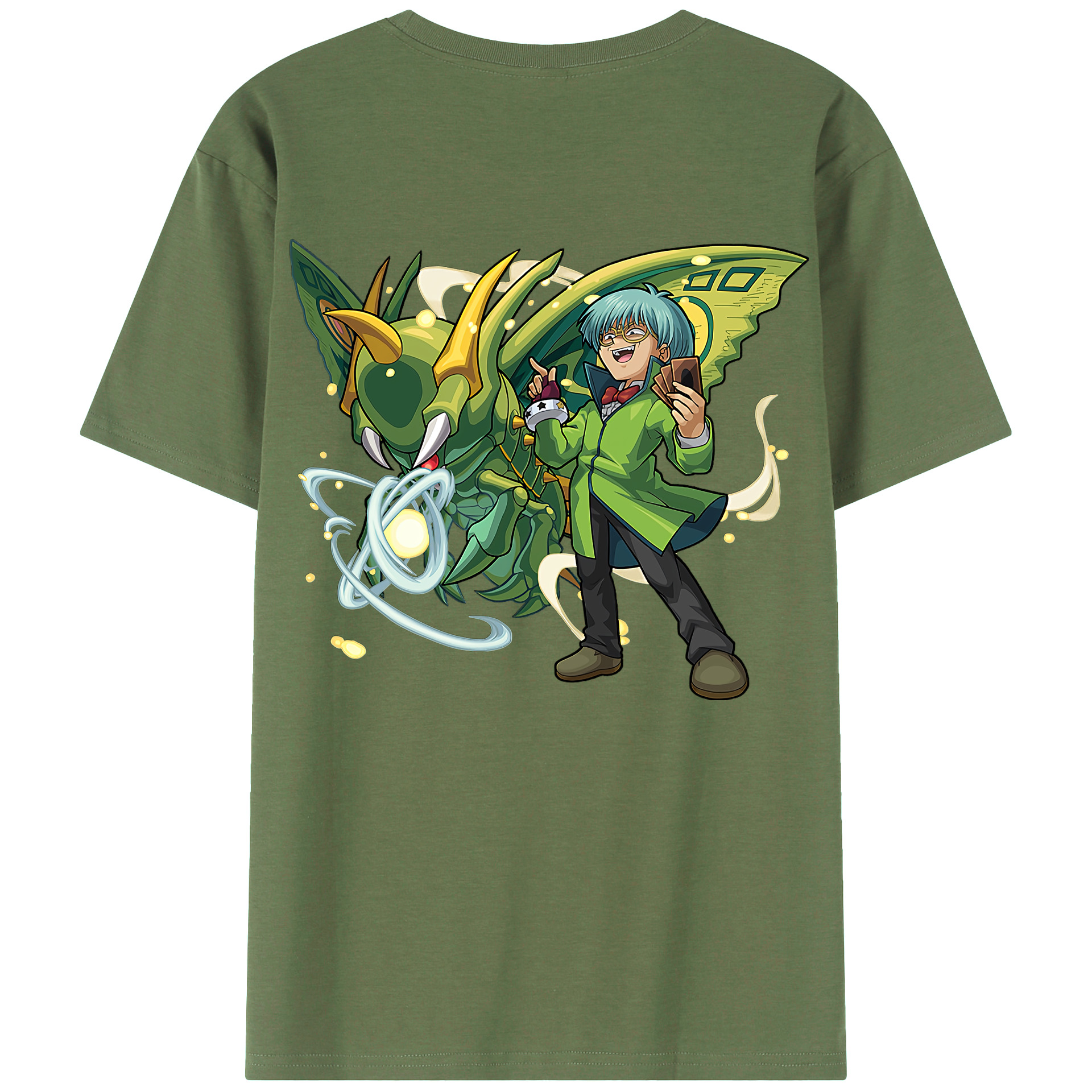 （画像用） 遊☆戯☆王 Yu-Gi-Oh! 綿100％ メンズ半袖Tシャツ（バックプリント） 通気性